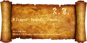 Kluger Napóleon névjegykártya